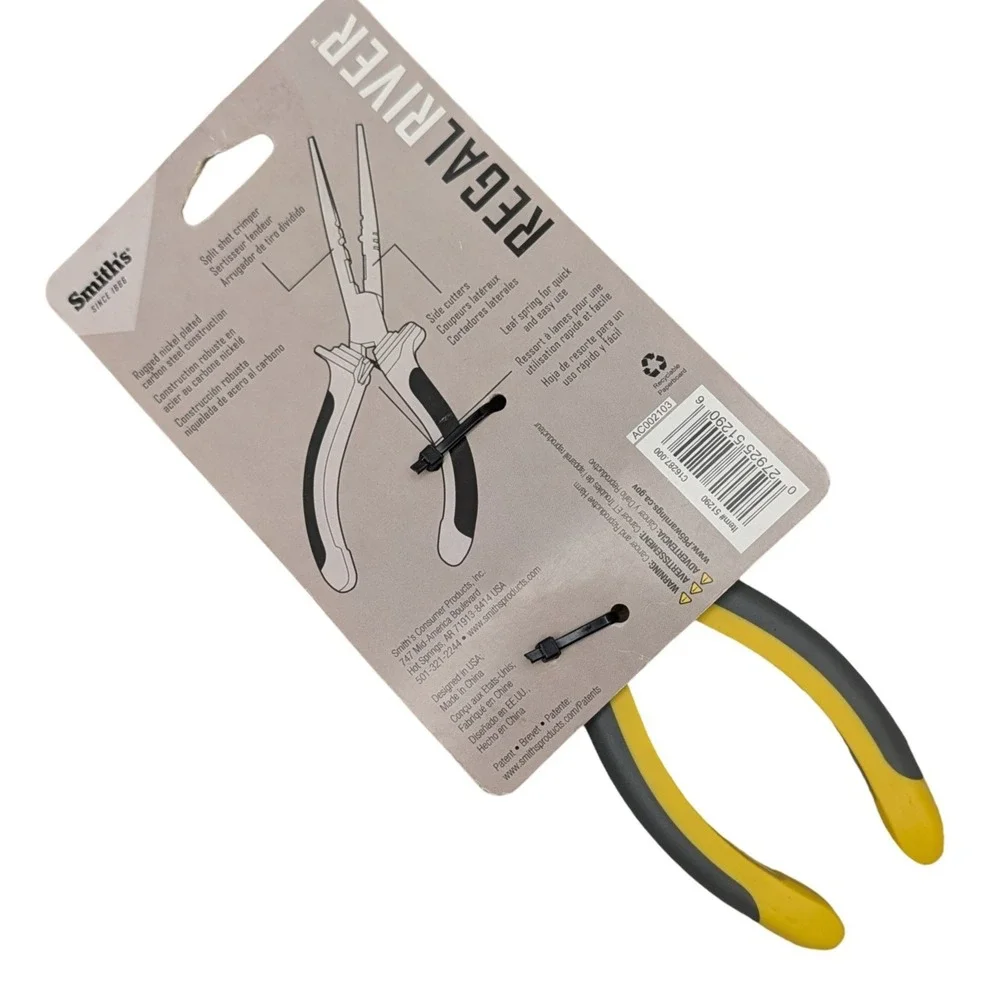 Smith's Regal River Fishing Pliers 51290 Yellow Grey 8.5 Inch Multi-Function